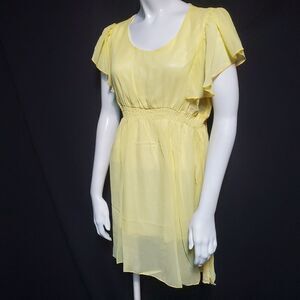 Angela Yellow Flowing Dress (XXL)